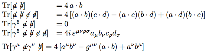 Propriétés des matrices de Dirac
